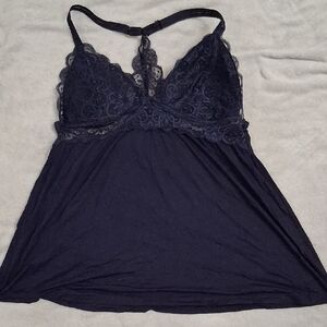 Daisy Fuentes Navy Lace Chemise
